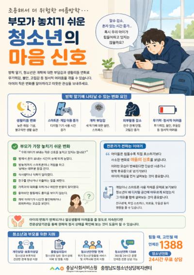 “집에만 있어서 괜찮은 줄 알았는데...”, 부모가 놓치기 쉬운 청소년의 마음 신호